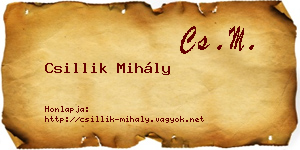 Csillik Mihály névjegykártya