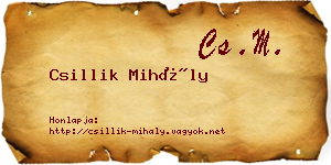 Csillik Mihály névjegykártya