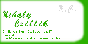 mihaly csillik business card